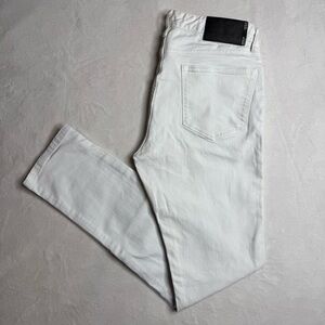 BUCK MASON White Denim 13oz Maverick Slim 12101 Button Fly Jeans Men Size 33x34